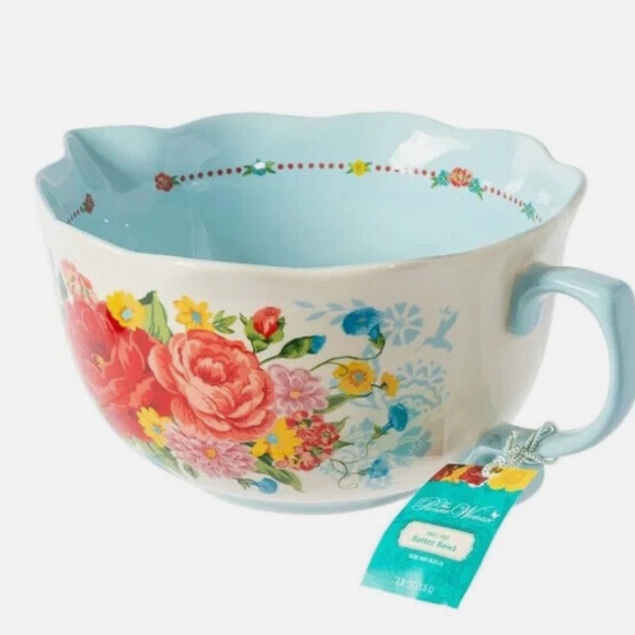 ❤️ New Pioneer Woman Keepsake Floral Ceramic Batter Bowl with Spout - Picture 4 of 5